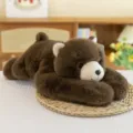 Morbido orsetto di peluche marrone in posizione distesa per bambini e per adulti - Orso bruno