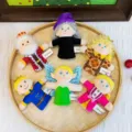 Juego de seis marionetas de dedo de peluche con personajes de cuentos para cuentacuentos - Cuentos de Hadas / Juego de 6
