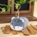 Creative cute grey grumpy cat plush animal keychain coin purse doll for kids gift - Pallas Cat / 11cm