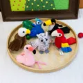 Ensemble de marionnettes à doigts oiseaux en peluche pour jeux de rôle éducatifs - Thème Oiseaux / Lot de 6