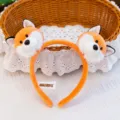 Cute plush fox headband for girls with soft orange fabric and detailed 3D animal ears - Fox / 14cm Size