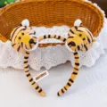Adorable tiger plush headband for children featuring soft striped animal ears design - Tiger / 14cm Size