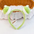 Cute green plush frog headband for kids with soft cartoon animal hair accessories - Frog / 14cm Size