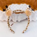 Cute plush giraffe headband for kids featuring 3D animal ears and horns - Deer / 14cm Size