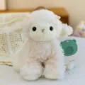 Cute white curly lamb plush toy with soft fleece texture and expressive bead eyes - 17cm / White