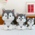 Set of three cute husky dog plush toys in different sizes for nursery decor and gifts - Cute Husky / 24cm