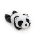 Niedliches kleines Panda-Plüschtier mit Blumenmuster an den Ohren, flach liegend - Panda / 19cm