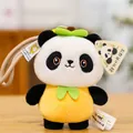 Süßer Plüsch Panda Schlüsselanhänger Rucksack Anhänger Stofftier Frucht Kostüm Geschenk! - Kaki-Panda-Anhänger / 14cm