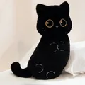 Cute black cat plush pillow toy with big eyes, soft decorative cushion for sofa - 53*27cm / Cat-Black