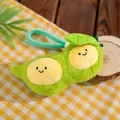 Cute green pea pod plush toy variant featuring two smiling peas on a cozy background - 10cm / Pea Pod