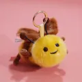 Cute cartoon plush bee keychain pendant with soft fuzzy texture and smiling face design - Bee / 13cm