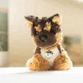 Realistic German Shepherd puppy plush toy featuring a silver heart-shaped collar pendant - German Shepherd / 15cm