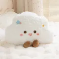 Cute white cloud plush pillow with star embroidery and soft fluffy texture - Height 45cm / White Clouds