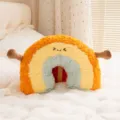 Cute rainbow plush pillow with smiling face embroidery for home sofa decor and gifts - Height 45cm / Rainbow