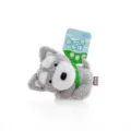 Adorable gray and white plush dog keychain pendant with soft curly fur texture and tag - Schnauzer (Clip Series) / 11cm / Off-White