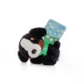Cute black and white plush dog keychain with curly fur texture and decorative brand tag - Bernese Mountain Dog (Clip Series) / 11cm / Black, White & Brown