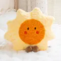 Soft yellow sun-shaped plush pillow doll with cute face and fuzzy texture for kids - Height 45cm / Sun