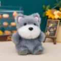Adorabile portachiavi di peluche Schnauzer grigio e bianco per borse o chiavi decoro - 10cm / Schnauzer