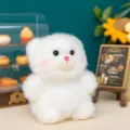 Adorabile mini orsetto di peluche bianco con naso rosa, tenero ciondolo animale - 10cm / Orso polare