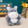 Adorabile portachiavi a forma di ippopotamo in peluche grigio e bianco per borse - 10cm / Asino