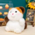 Portachiavi peluche animale tricolore soffice in bianco, arancione e marrone - 10cm / Gatto Calico