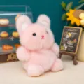 Simpatico ciondolo a forma di mini coniglio di peluche rosa soffice per borsa e chiavi - 10cm / Coniglio