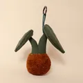 Creative green plush plant sprout keychain ornament for bags and keys decoration - Monstera / 13cm