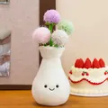Vaso creativo in peluche con viso sorridente e fiori pompon colorati per la casa - Stile Vaso Pompom