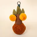 Cute creative plush insect pendant keychain for kids, brown and orange cartoon toy - Persimmon Tree / 13cm