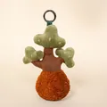 Creative plush tree shaped keychain pendant with soft texture in green and brown tones - Money Fortune Tree / 13cm