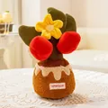 Süßer Plüsch-Baum im Topf mit gelber Blume und roten Früchten, ideal als Dekoration. - 24cm / Apfelbaum