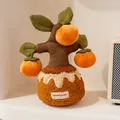 Niedlicher Plüsch-Topfbaum mit orangefarbenen Früchten und weichem Stamm - Kakibaum