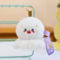 Soft white plush octopus keychain for backpacks and bags - 10cm / White