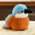 Realistisches blau-orangefarbenes Plüschvogel-Spielzeug, weiches Stofftier für Deko und Geschenke - Blauer Eisvogel Stil / 11cm