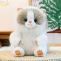 Simpatica bambola di peluche di gatto ragdoll a pelo lungo, soffice e con occhi blu realistici. - 15cm / Gatto Ragdoll