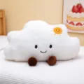 Coussin peluche nuage souriant pour décoration maison et jouet doux pour enfants - Blanc / 45cm