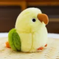 Süßer gelber Plüschvogel mit grünen Flügeln und weichem, realistischem Kunstfell - Gelber Nymphensittich Stil / 11cm