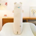 Süßes gestreiftes Bären-Plüschkissen, langes Schlafkissen für Seitenschläfer, weich. - Teddybär / 110cm