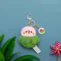 Niedlicher Pluesch Vogel Schluesselanhaenger, gruener flauschiger Kueken Anhaenger für Taschen. - Dunkelgrün