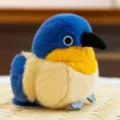 Schattig blauw en geel vogel knuffeltje met realistische pluizige textuur cadeau - Blauw Oranje Vogel Stijl / 11cm