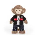 Stuffed monkey plush toy wearing a trendy sport jacket and denim pants - 45 cm / Dressed Monkey