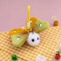 Adorable plush butterfly insect keychain charm with soft green and orange wings decoration - Moth