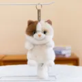 Adorable long-haired plush cat keychain pendant, fluffy realistic kitten doll toy gift - 16cm / Calico Yellow