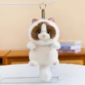 Adorable plush ragdoll cat keychain with soft white and brown fur detail - 16cm / Brown