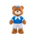 Cute plush teddy bear toy wearing a blue and white sailor outfit - 45 cm / Dress-up Big Mouth Bear