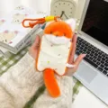 Adorable orange and white fox plush keychain charm for backpacks, cute gift idea - Fox