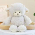 Adorable white curly fleece lamb plush toy stuffed animal for children's comfort and play - Aries