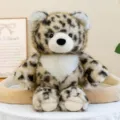 Adorable leopard print plush bear stuffed toy with white heart-shaped chest detail - Snow Leopard
