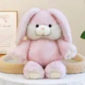 Soft pink long-eared bunny plush toy for kids comforting, nursery decor and gift - Rabbit