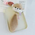 Cute plush raccoon animal pendant keychain with soft fluffy tail for bags and keys - Otter / Total Length 23cm